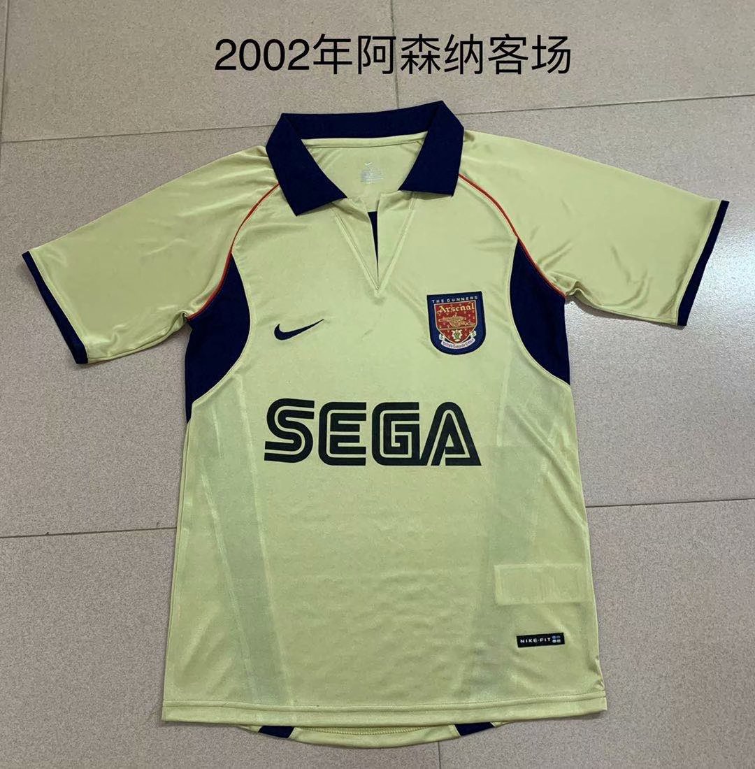AAA Quality Arsenal 01/02 Away Yellow Soccer Jersey